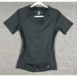 Tommie Copper Full Back Support Compression Zip Shirt Size L Black